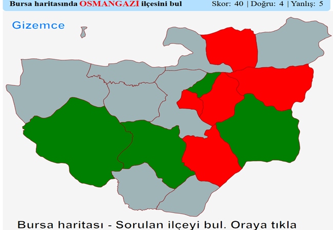 Bursa İlçelerinin Yeri