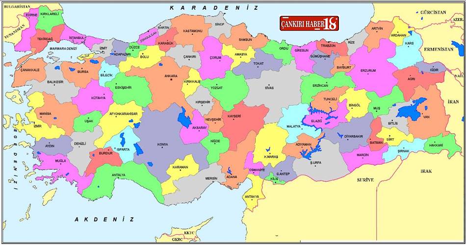 Çankırı İlçe haritası