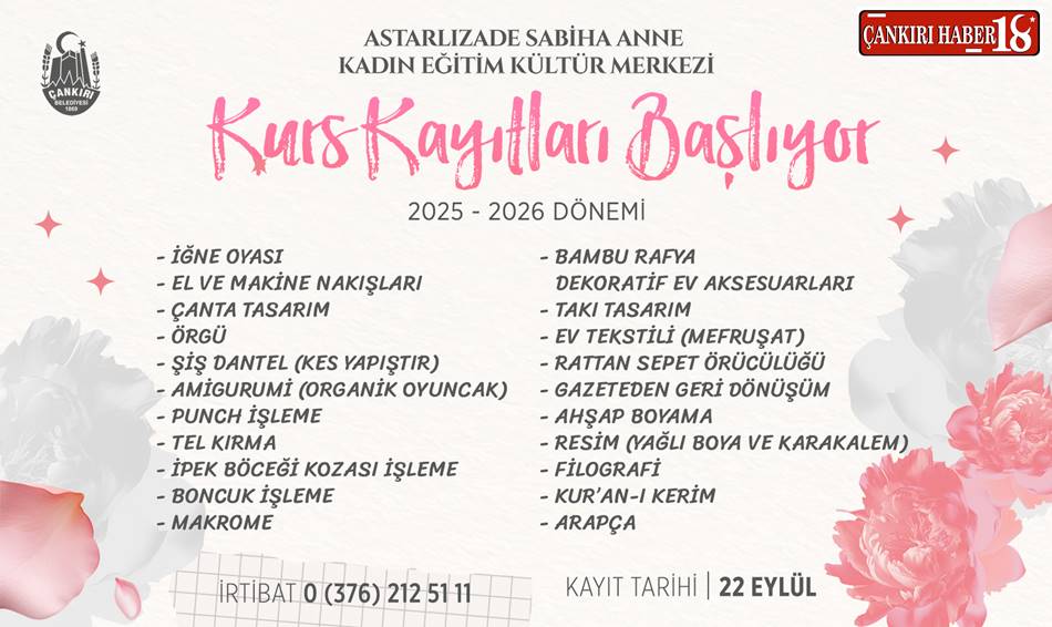 Çankırı belediyesi, belediye haberleri, Çankırı Kurslar, Çankırı Merkez,