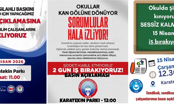 Çankırı’da Eğitim Sendikaları Okul Saldırısı İçin Ayakta