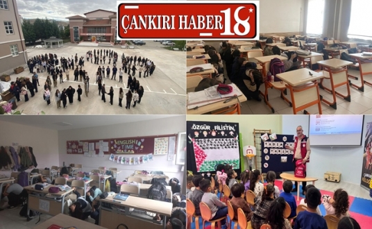 Çankırı'daki Okullarda Afet Tatbikatı Gerçekleştirildi