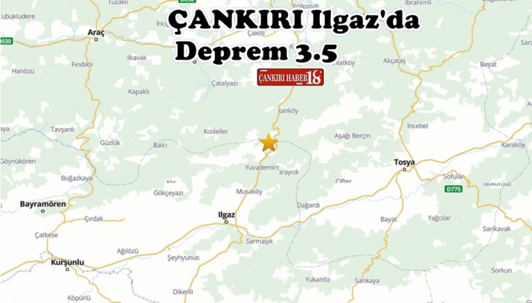 Çankırı Ilgaz’da 3.5 Büyüklüğünde Deprem 