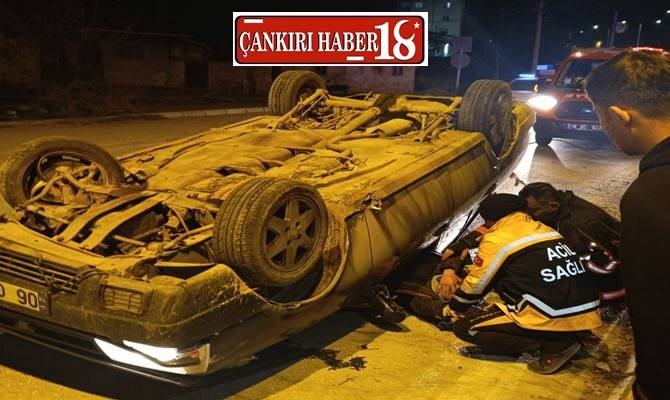 Çankırı haber, Çankırı Yapraklı Yolunda Sıkışmalı Trafik Kazası