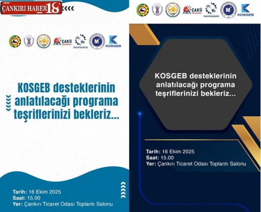 KOSGEB Bilgilendirme Toplantısına Davet, Çankırı haber