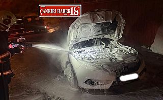 Çankırı il Merkezinde Otomobil Yangındı Çankırı haber