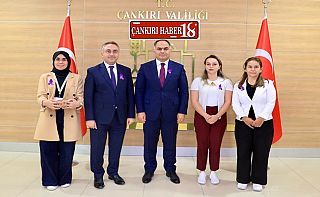Çankırı Valisi Çakırtaş’a Mor Kurdele Takıldı Çankırı haber