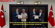 Kaymakam Akbel Köy Muhtarlarına Teşekkür Belgesi Verdi